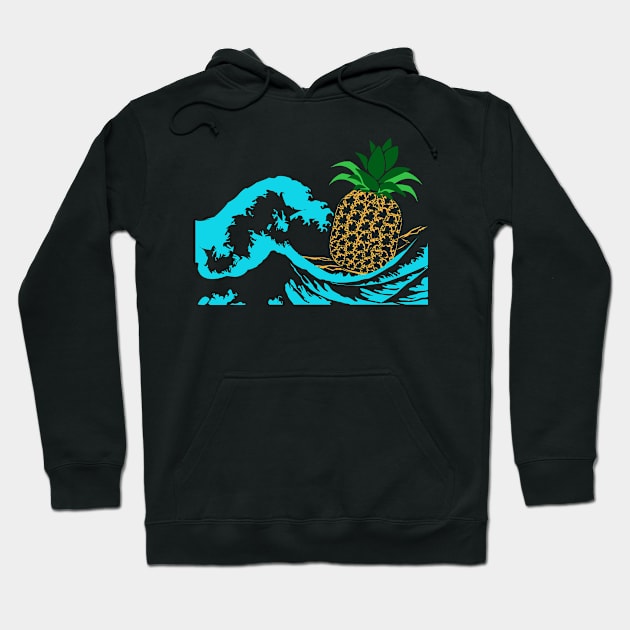 Pineapple at sea wave 02 Hoodie by HCreatives